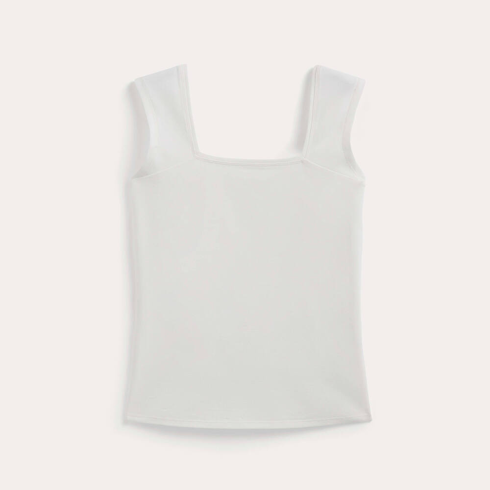 Everlane Women's Form Square-Neck Tank in White, Size Extra Small, Cotton